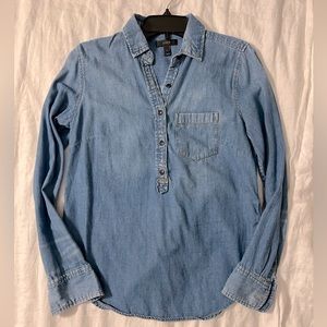 Denim half button shirt